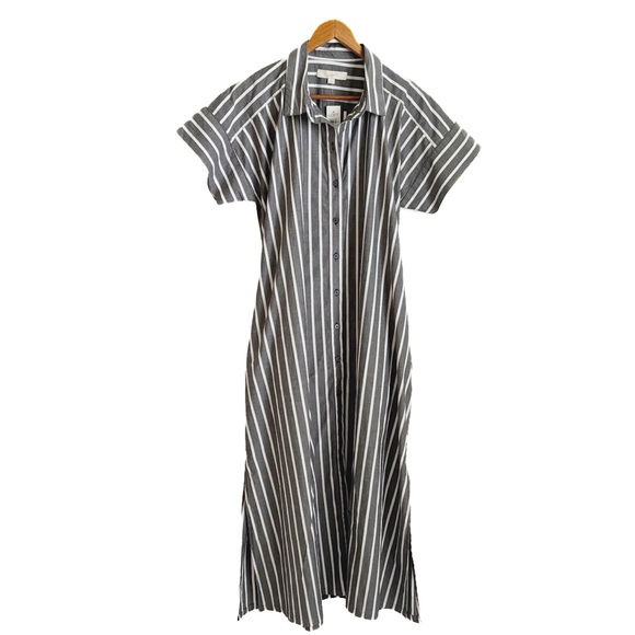 LOFT Striped Maxi Pocket Shirtdress - Picture 6 of 12